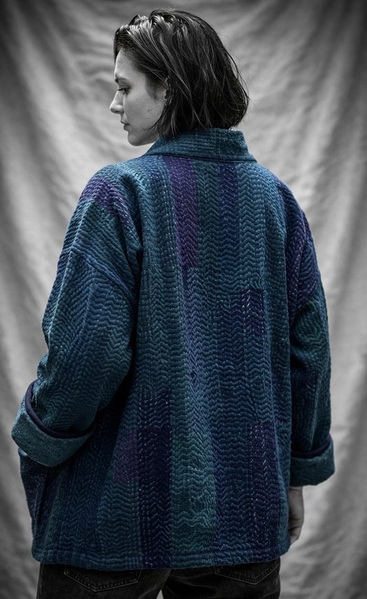 Delhi O12 indigo cotton kimono In.