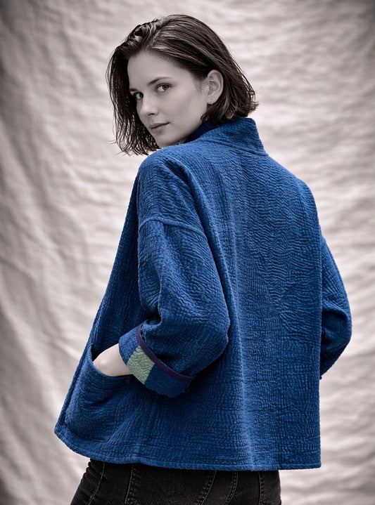 Delhi O9 indigo cotton kimono In.
