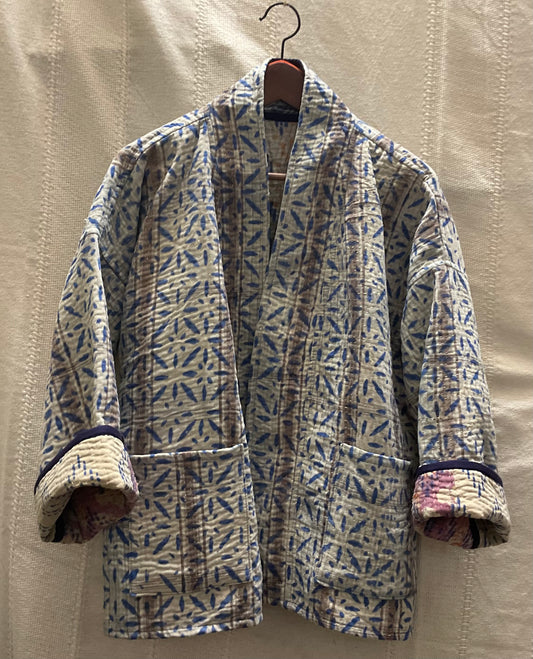 Delhi O13 cotton blockprint kimono In.