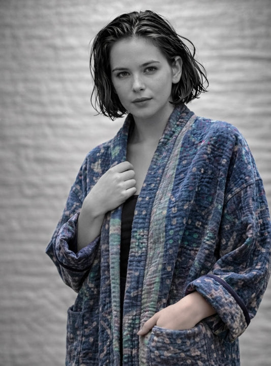 Delhi O7 cotton blockprint kimono In.