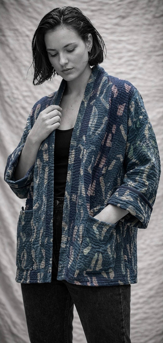 Delhi O10 cotton blockprint kimono In.