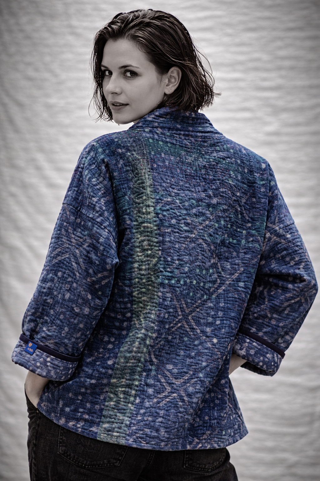 Kimono en coton imprimé au bloc Delhi O7 In.